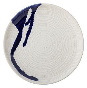 Bílo-modrý talíř z kameniny ø 27 cm Okayama – Bloomingville