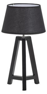 Černá stolní lampa s textilním stínidlem (výška 44 cm) Omar – WOOOD