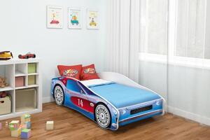 Dětská postel V Auto Modrá - 140x70