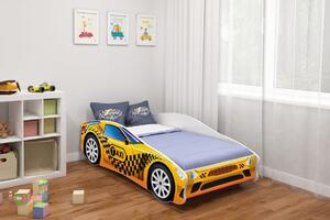 Dětská postel V Auto Žlutá - 140x70