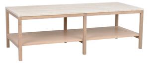 Bílý konferenční stolek s deskou z kamene 140x60 cm Orwel - Rowico