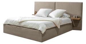Béžová čalouněná dvoulůžková postel s úložným prostorem s roštem 160x200 cm Blandine – Bobochic Paris