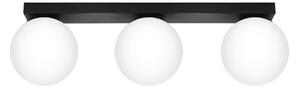 Černé stropní svítidlo se skleněným stínidlem ø 12 cm Umerta – Nice Lamps