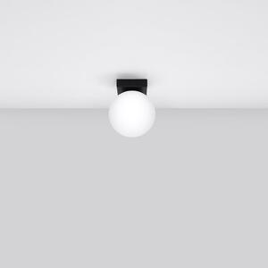 Černé stropní svítidlo se skleněným stínidlem ø 12 cm Umerta – Nice Lamps