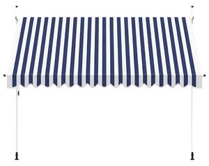 Ručně zatahovací markýza 350 cm modro-bílé pruhy
