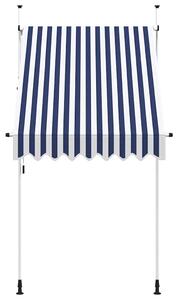 Ručně zatahovací markýza 150 cm modro-bílé pruhy