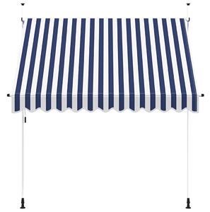 Ručně zatahovací markýza 250 cm modro-bílé pruhy