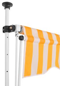 Ručně zatahovací markýza 150 cm oranžovo-bílé pruhy