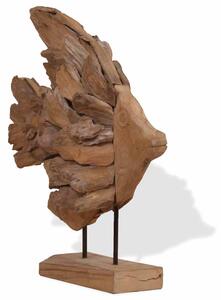 Socha ryby Teak 40x12x57 cm