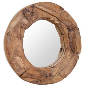 Dekorativní zrcadlo teak 60 cm kulaté
