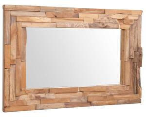 Dekorativní zrcadlo teak 90 x 60 cm obdélníkové
