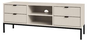 Livarno® Nízká skříň se 4 zásuvkami, 2 přihrádkami a kovovými nožičkami, lamelový design (100400831)