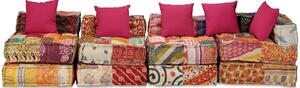4místný modulární pouf patchwork textil
