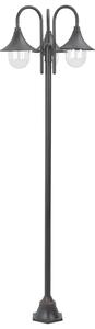 Zahradní sloupová lampa 3 ramena E27 220 cm hliník bronzová