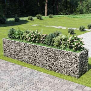 Gabionový vyvýšený záhon pozinkovaná ocel 450 x 90 x 100 cm 143552