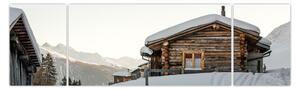Obraz - horská chata ve sněhu (170x50 cm)