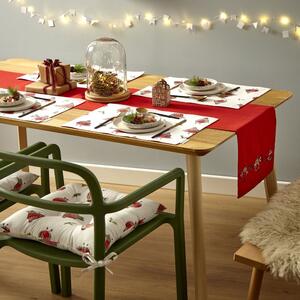 Bavlněný běhoun na stůl s vánočním motivem 33x220 cm Christmas Robins – Catherine Lansfield