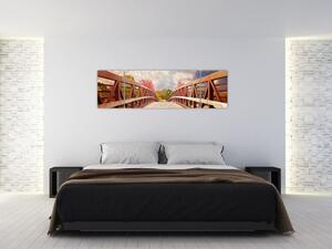 Obraz - dřevěný most (170x50 cm)