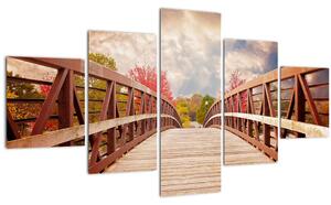 Obraz - dřevěný most (125x70 cm)