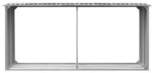 Zahradní kůlna na dříví z pozinkové oceli 330x92x153 cm šedá