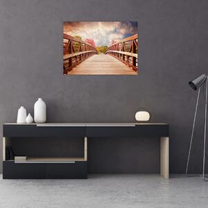 Obraz - dřevěný most (70x50 cm)