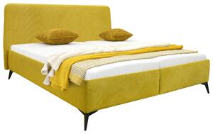 ČALOUNĚNÁ POSTEL, 180/200 cm, textil, žlutá Xora - Postele s úložným prostorem