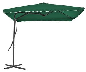 Zahradní slunečník s ocelovou tyčí 250 x 250 cm zelený