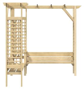 Rohová pergola s lavicí impregnovaná borovice