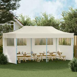 Krémový skládací nůžkový party stan 3 x 6 m