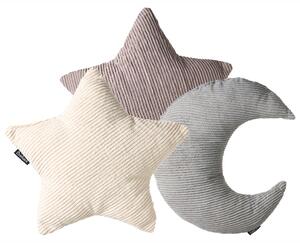 Sada 3 dekorativních polštářů LUNA Manšestr 35 x 30 cm 35 x 35 cm Pestrá Bez vzoru