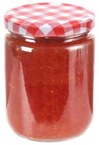 Zavařovací sklenice s bíločervenými víčky 96 ks 230 ml