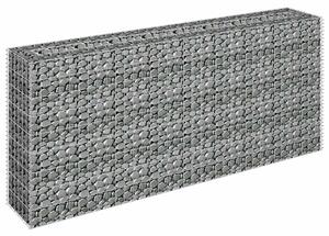 Gabionový vyvýšený záhon pozinkovaná ocel 180 x 30 x 90 cm
