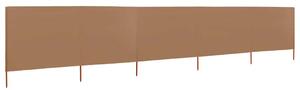 5dílná zástěna proti větru textil 600 x 120 cm taupe