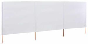 3dílná zástěna proti větru látková 400 x 160 cm pískově bílá