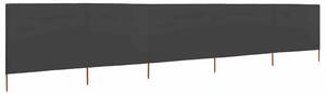5dílná zástěna proti větru textil 600 x 160 cm antracitová