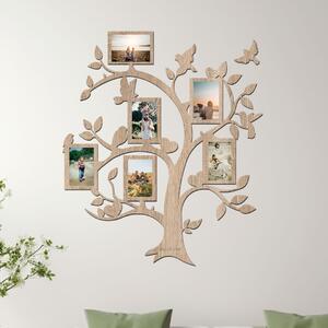 Dřevěný fotorámeček na více fotografie Ptačí strom Zvolte barvu dekoru: Dub Sonoma | Rozměry (cm)rámečků: 79x93