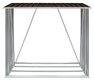 Zahradní kůlna na dříví pozinkovaná ocel 163x83x154 cm hnědá