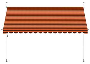 Ručně zatahovací markýza 400 cm oranžovo-hnědá