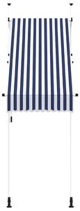 Ručně zatahovací markýza 100 cm modro-bílé pruhy