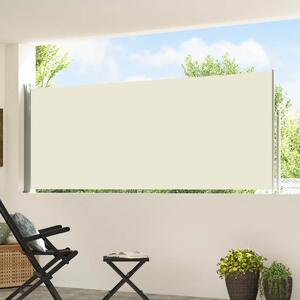 Zatahovací boční markýza/zástěna na terasu 120 x 500 cm krémová