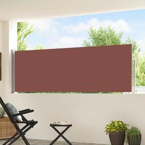 Zatahovací boční markýza/zástěna na terasu 100 x 500 cm hnědá