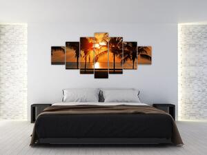 Obraz palmy v západu slunce (210x100 cm)