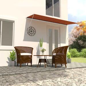 Zatahovací markýza 350 x 150 cm oranžovo-hnědá 145898