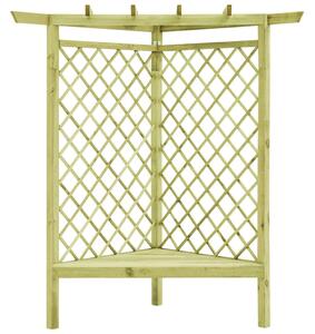Rohová pergola s lavicí 130x130x197 cm impregnovaná borovice