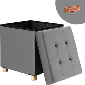 FurniGO Taburetka s úložným prostorem 42x38x38 cm - antracit