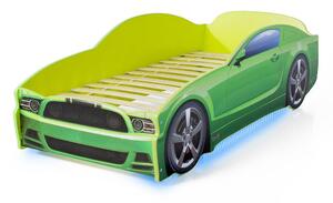 Postel auto LIGHT F-Mustang zelená, Spodní světlo