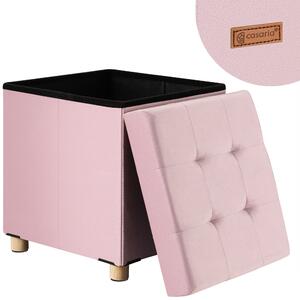 FurniGO Taburetka s úložným prostorem 42x38x38 cm - růžová