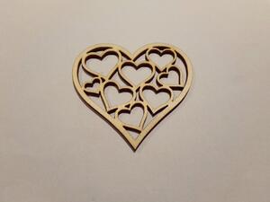 Dřevěná dekorace - Srdce 7 cm