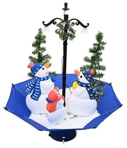 Sněžící vánoční stromek s deštníkovým stojanem modrý 75 cm PVC