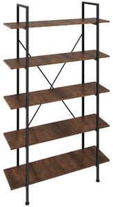Tectake Regál Glasgow industrial 106 x 34,5 x 179,5 cm - Industriální dřevo tmavé, rustikální